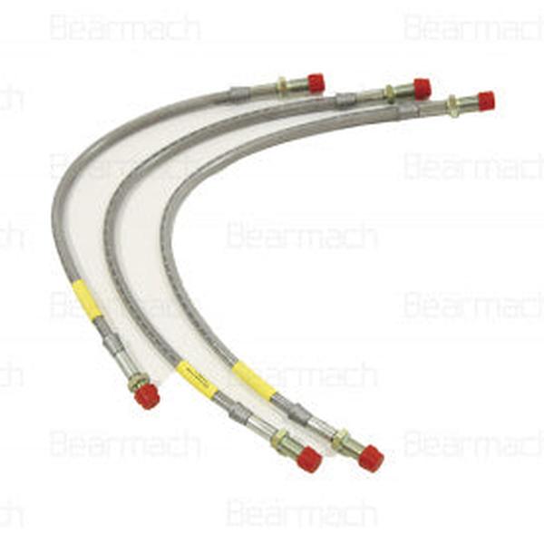 BA158 - BRITCAR (OEM) - BRAKE HOSE SET BRAIDED STAINLESS STEEL - 90 DEFENDER